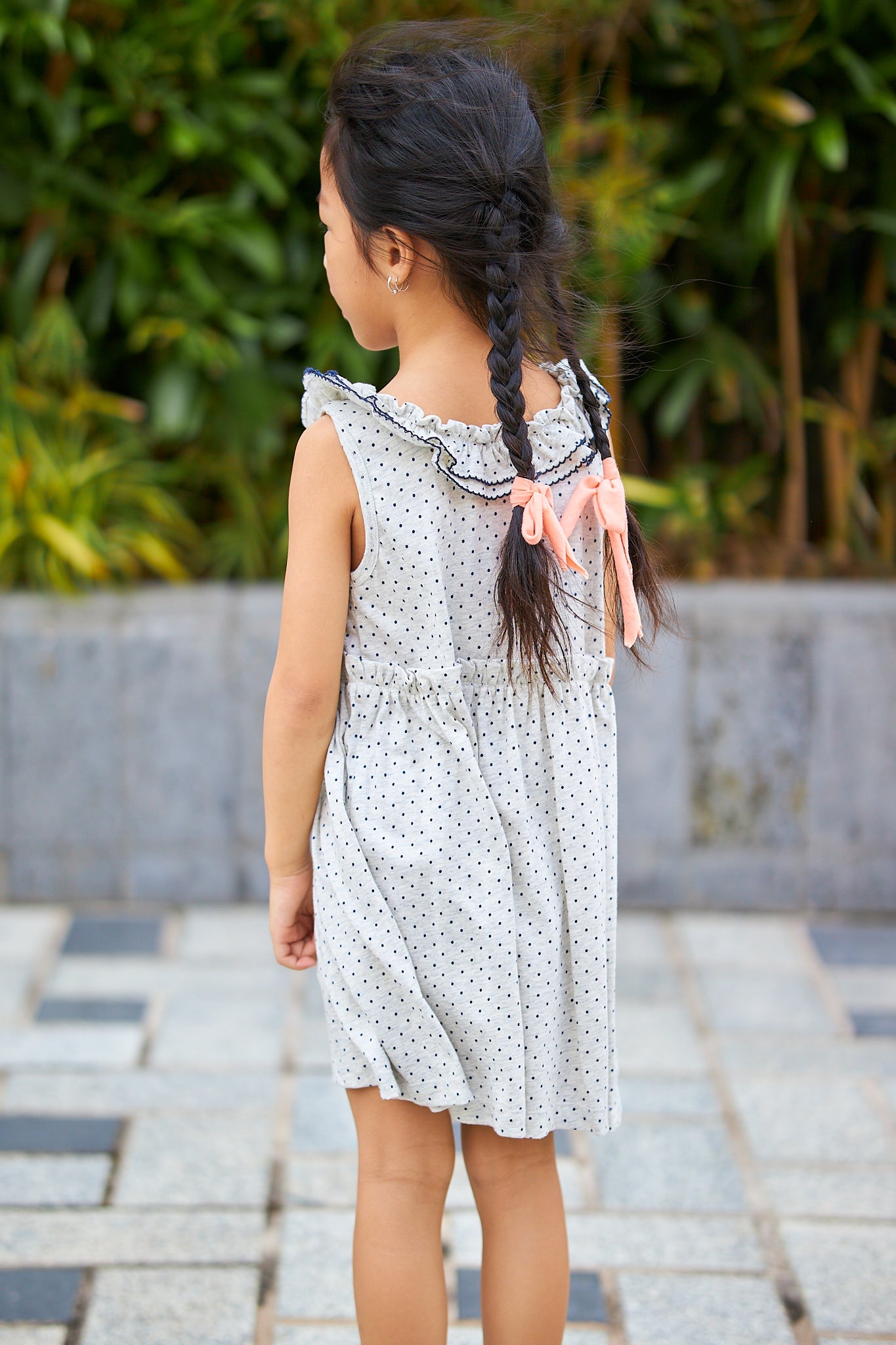 Kids Picot Collar  Shift Dress