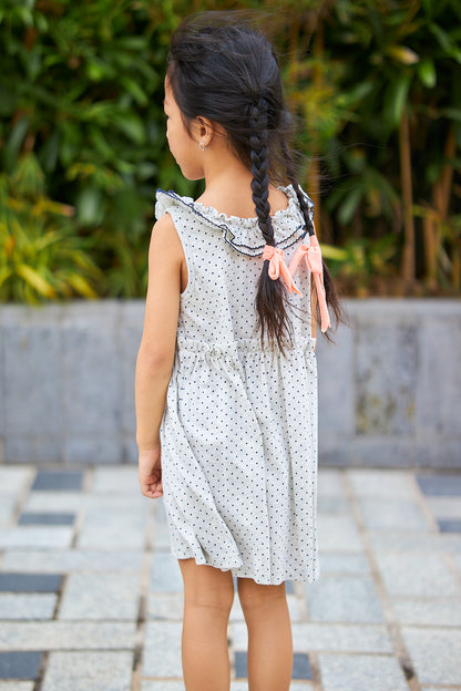 Kids Picot Collar  Shift Dress