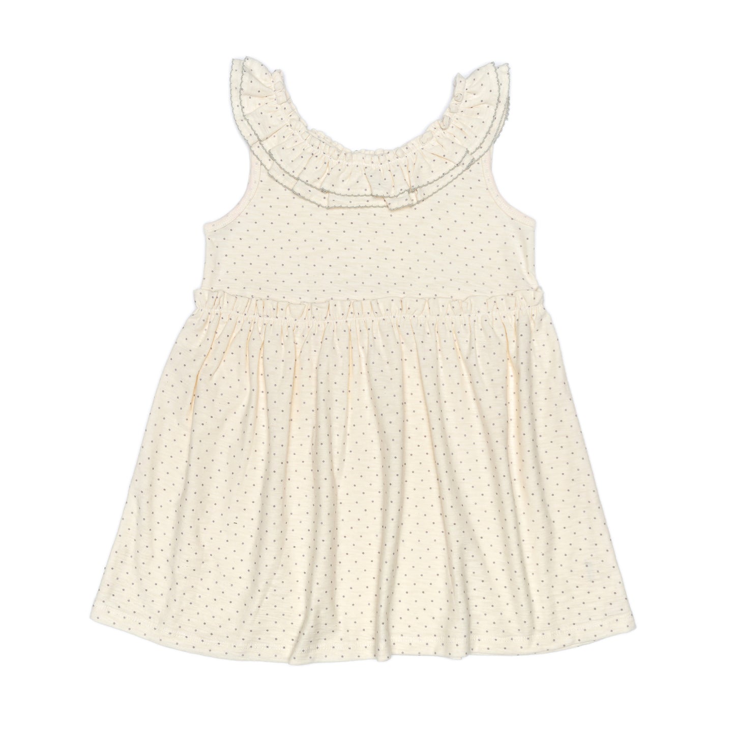 Kids Picot Collar  Shift Dress