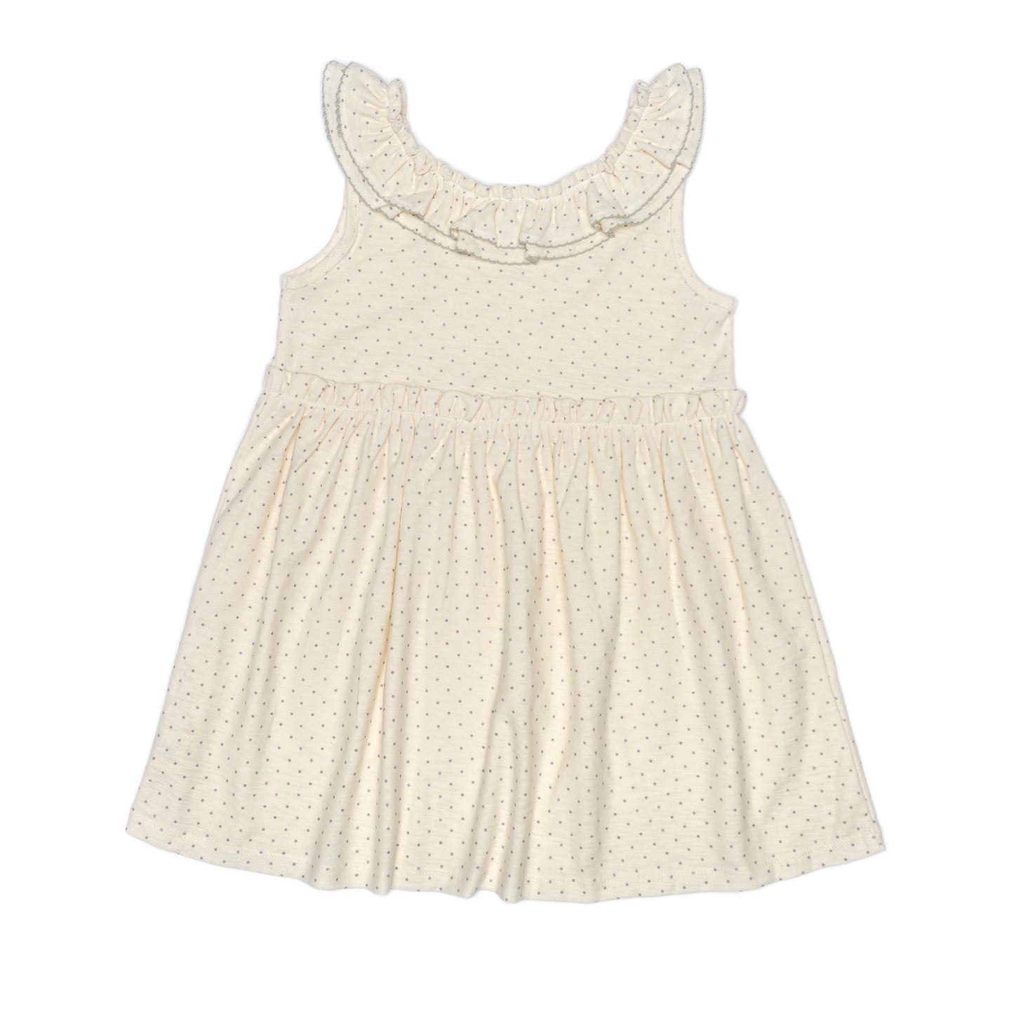 Kids Picot Collar  Shift Dress