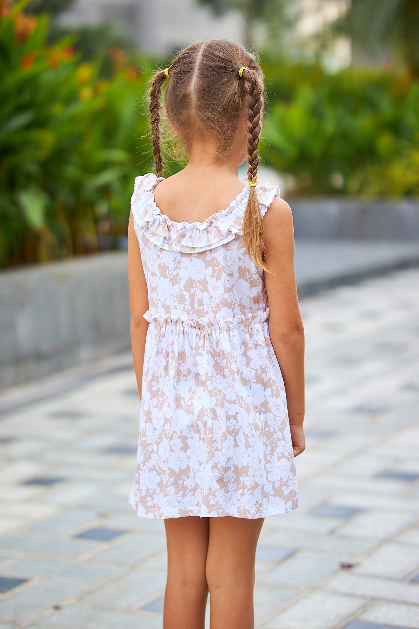 Kids Picot Collar  Shift Dress
