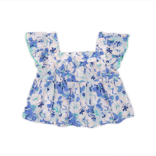 Kids Flutter Sleeves Crop Top