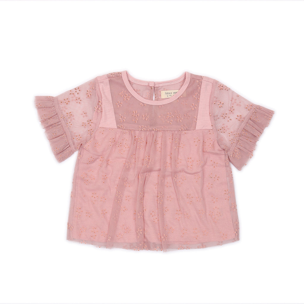 Kids Mesh Sleeves Top