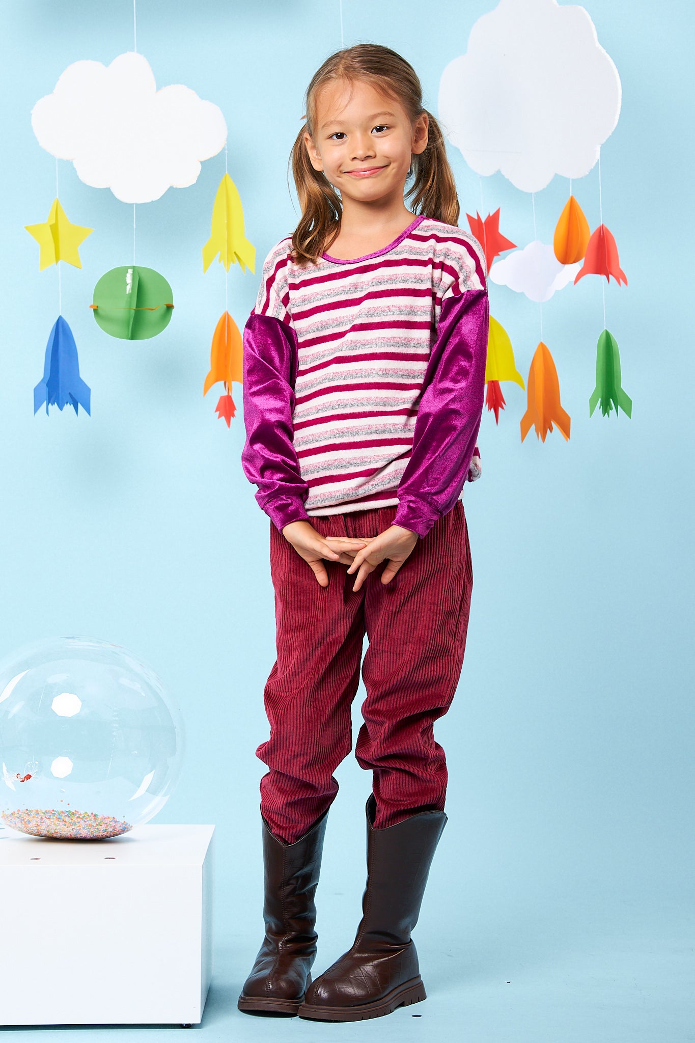 Kids Velvet Sleeves Top