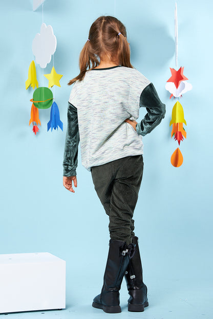 Kids Velvet Sleeves Top